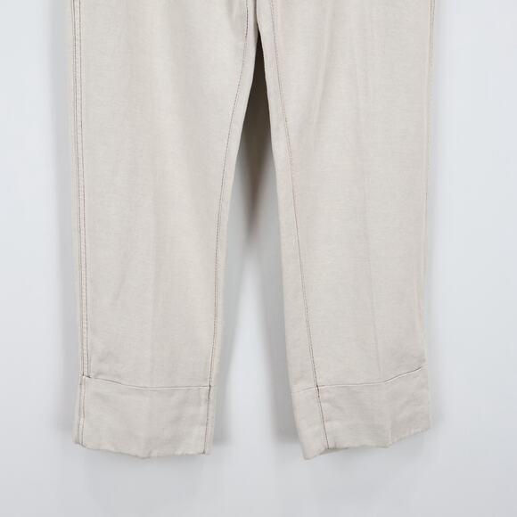 NWT Madewell The Dean Easy Linen Blend Cuffed Hem Twill Pant In Bone Size 30 - Picture 8 of 14